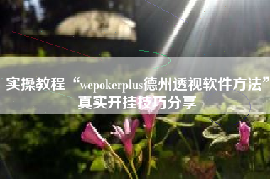 实操教程“wepokerplus德州透视软件方法	”真实开挂技巧分享