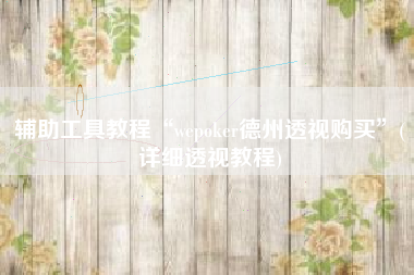辅助工具教程“wepoker德州透视购买”(详细透视教程)