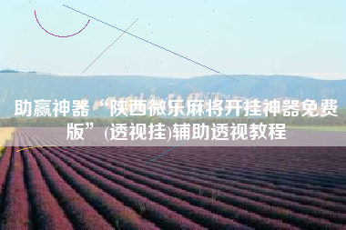 助赢神器“陕西微乐麻将开挂神器免费版”(透视挂)辅助透视教程