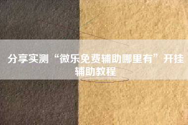 分享实测“微乐免费辅助哪里有”开挂辅助教程