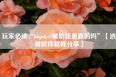 玩家必读“hhpoker辅助挂是真的吗	”【透视软件教程分享】