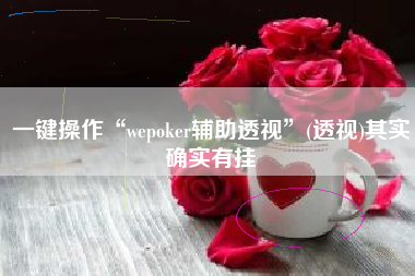 一键操作“wepoker辅助透视	”(透视)其实确实有挂