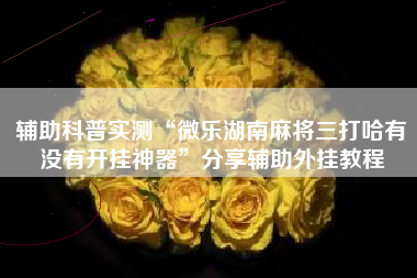 辅助科普实测“微乐湖南麻将三打哈有没有开挂神器	”分享辅助外挂教程